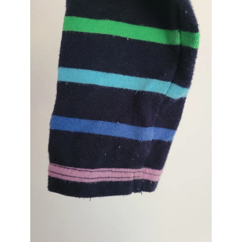 Primary Baby Rainbow Stripe Long Sleeve Romper Navy Blue 18-24 M Jumpsuit #8